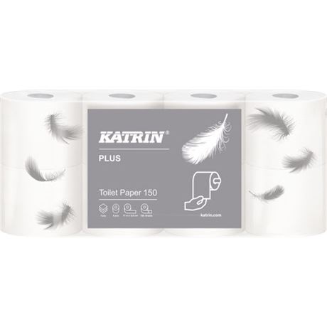 Katrin Plus kistekercses toalettpapír hófehér 3 rtg. 150 lapłtekercs 8 tekłcsg